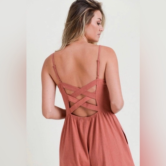 NWT Doe & Rae Coral Jumpsuit - Picture 5 of 5